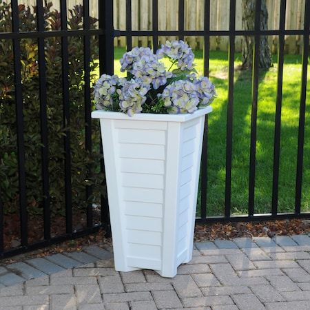 Mayne Lakeland Tall Planter - White 5868-W
